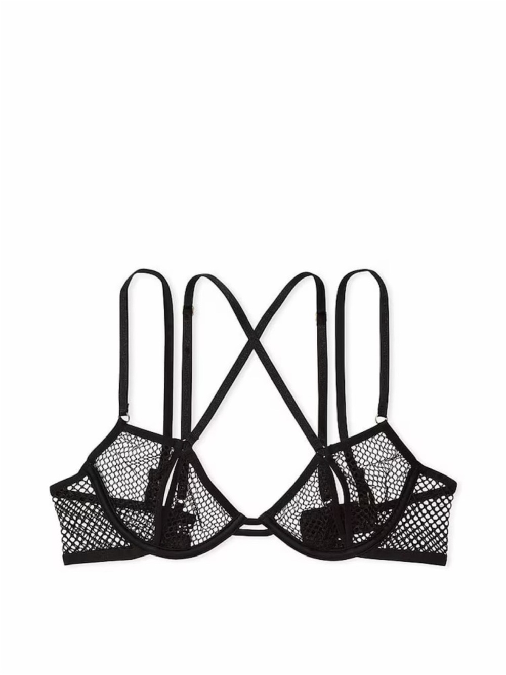 Victoria's Secret Black Fishnet Underwire Demi Bra